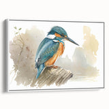 Framed wall art featuring a vibrant tropical bird design on canvas, showcasing rich colors and intricate details. The artwork is displayed against a white background, emphasizing its lively aesthetic and ideal for brightening up living spaces.