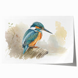 Vibrant tropical birds wall art print showcasing colorful parrots and exotic flora, perfect for home decor, packaged in a protective roll for easy display.