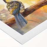 Tropical birds wall art design on rolled canvas, showcasing vibrant colors and intricate details, perfect for enhancing home decor and bringing nature indoors.
