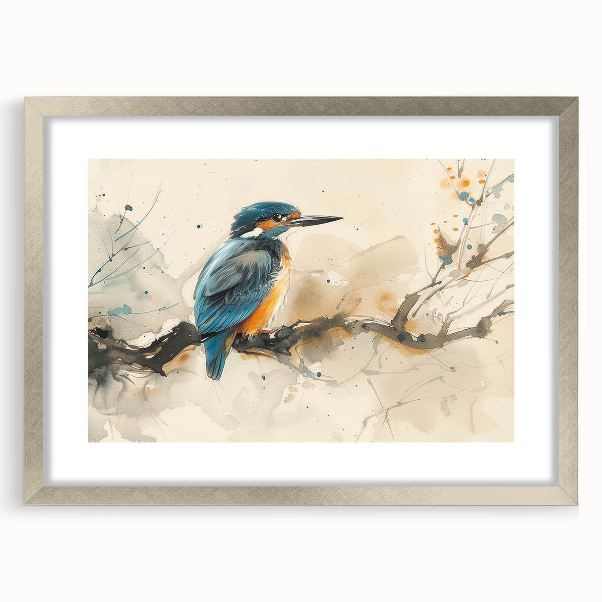 Tropical birds wall art collection framed in silver, showcasing vibrant colors and intricate designs, perfect for adding a lively touch to home décor.