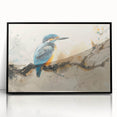 Framed wall art collection showcasing vibrant tropical birds in a black frame, featuring bold colors and intricate details, perfect for home decor enhancement.