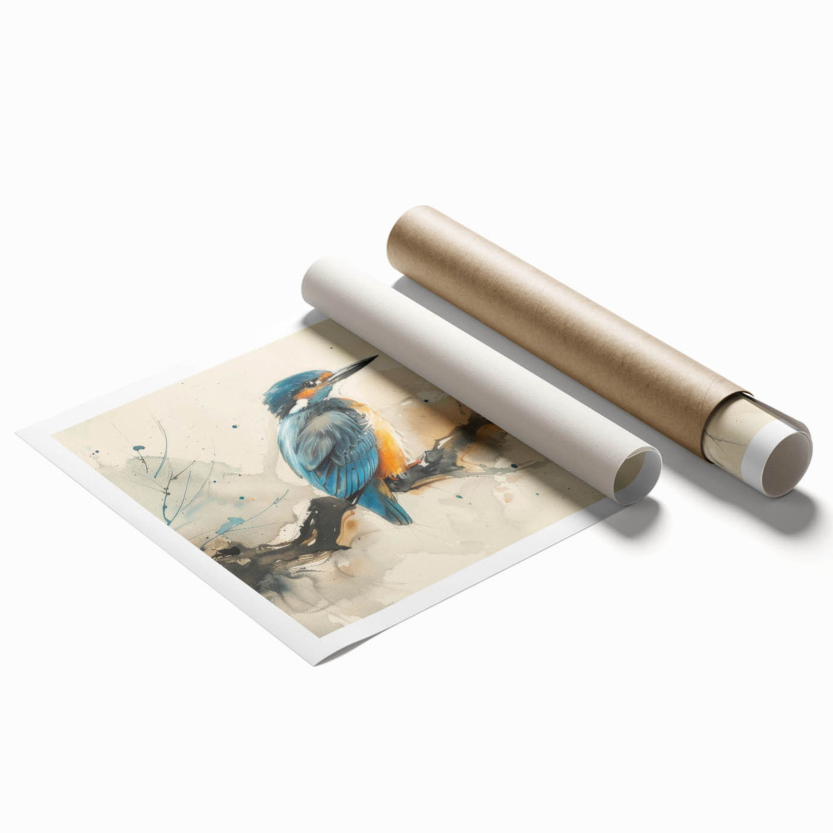 Tropical birds wall art collection print showcasing vibrant colors and intricate designs, rolled for easy display and featuring a nature-inspired theme.