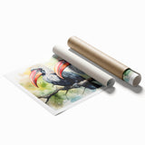 Vibrant tropical birds wall art design featuring a colorful array of exotic birds perched among lush green leaves, perfect for enhancing any room's decor.