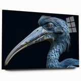 Tropical bird-themed wall art displayed in a side view, showcasing vibrant colors and intricate designs on acrylic glass, perfect for home décor.