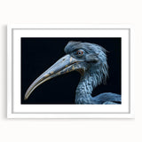 Tropical bird wall art print showcasing vibrant colors and intricate details, framed in a sleek white mat, perfect for enhancing modern home decor.