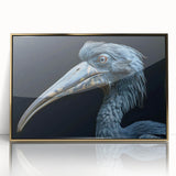 Framed tropical bird wall art featuring vibrant colors and intricate details, set in a sleek gold frame, ideal for enhancing modern decor and nature-themed interiors.