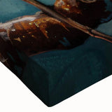 Close-up of a vibrant tropical birds design wall art on stretched canvas, showcasing vivid colors and intricate details, perfect for brightening home decor.