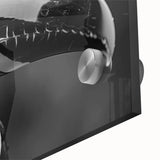 Vibrant close-up of a tropical birds wall art design featuring colorful parakeets and exotic flora, printed on acrylic glass for a modern decor aesthetic.