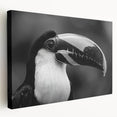 Tropical bird wall art featuring vibrant colors and intricate designs, presented in a stretched canvas format, ideal for enhancing home decor with a nature-inspired theme.