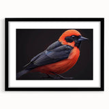 Tropical birds wall art collection featuring vibrant colors and intricate designs, framed in black with a white mat, perfect for enhancing home decor.