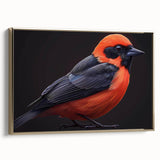 Framed canvas wall art showcasing a vibrant tropical birds design with gold accents, perfect for enhancing modern home decor and adding a touch of nature.