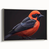 Framed canvas artwork showcasing a vibrant tropical birds design in a silver frame, perfect for enhancing modern home decor with a touch of nature.