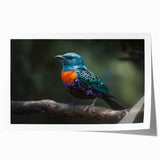 Vibrant tropical bird wall art print showcasing colorful parrots and exotic flora, rolled and ready for framing, perfect for brightening up any room.