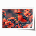 Vibrant tropical birds wall art print showcasing a colorful design with blue, green, and yellow hues, perfect for adding a lively touch to home decor.