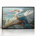 Framed tropical bird wall art collection showcasing vibrant colors and intricate designs, set in a sleek black frame, perfect for enhancing home decor.