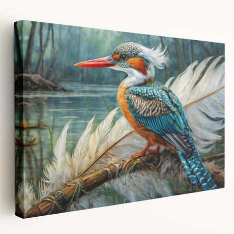 Tropical birds wall art collection displayed on stretched canvas, showcasing vibrant colors and intricate designs, ideal for nature-inspired decor.