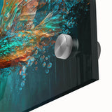 Vibrant tropical birds wall art design on acrylic glass featuring a close-up of intricate details and colors, perfect for enhancing any modern decor.