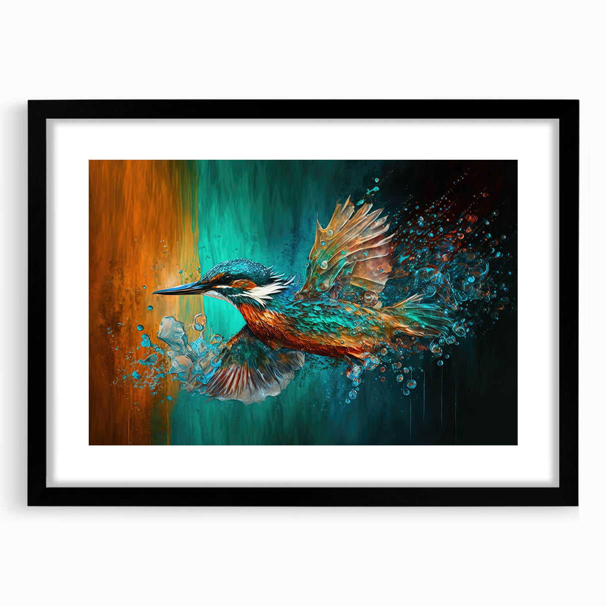 Tropical birds wall art collection framed in black with a mat, showcasing vibrant colors and intricate designs, perfect for adding a lively accent to any room.
