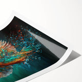 Tropical birds wall art print showcasing vibrant colors and intricate details, rolled and ready for framing, perfect for adding a lively touch to any space.