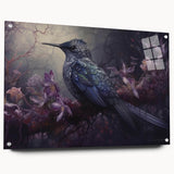 Tropical birds wall art collection displayed in a side view, showcasing vibrant colors and intricate details, mounted with pins for easy hanging.