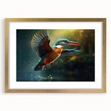 Tropical birds wall art collection featuring vibrant colors and intricate designs framed with a gold mat, perfect for enhancing home decor.