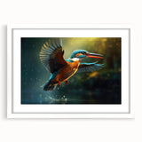 Tropical birds wall art collection framed in white, showcasing vibrant colors and intricate designs, perfect for enhancing home decor with a nature theme.