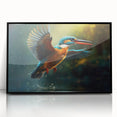 Framed wall art collection featuring vibrant tropical bird designs on an acrylic surface, set in a sleek black frame, ideal for home decor enhancement.