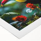 Tropical birds wall art collection on rolled canvas, showcasing vibrant colors and intricate designs, ideal for enhancing home decor with a nature theme.