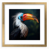 Tropical bird wall art collection framed in gold, showcasing vibrant colors and intricate designs, perfect for adding a touch of nature to home decor.