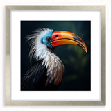 Framed tropical birds wall art collection showcasing vibrant colors, intricate designs, and a sleek silver frame, perfect for enhancing home decor.