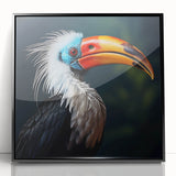 Framed tropical bird wall art collection showcasing vibrant colors and intricate designs, displayed in a sleek black frame, perfect for home decor enhancement.