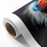 Tropical birds wall art print on rolled canvas, showcasing vibrant colors and intricate designs, perfect for enhancing home decor with a nature-inspired theme.