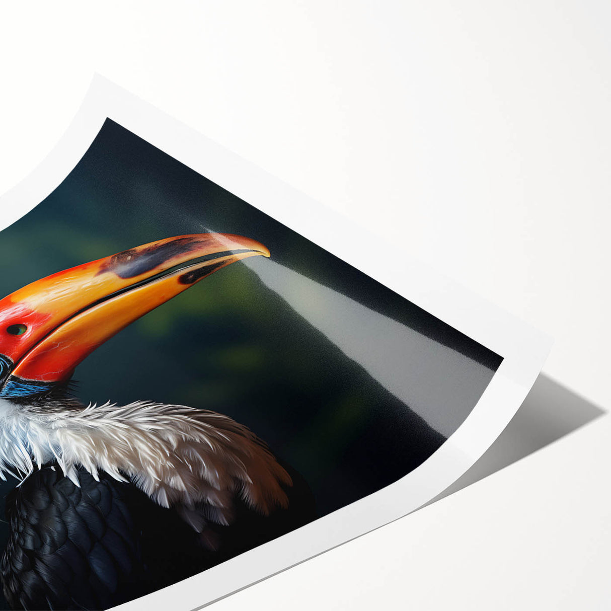 Tropical bird-themed wall art print showcasing vibrant colors and intricate designs, rolled for easy display. Perfect for adding a touch of nature to any room.