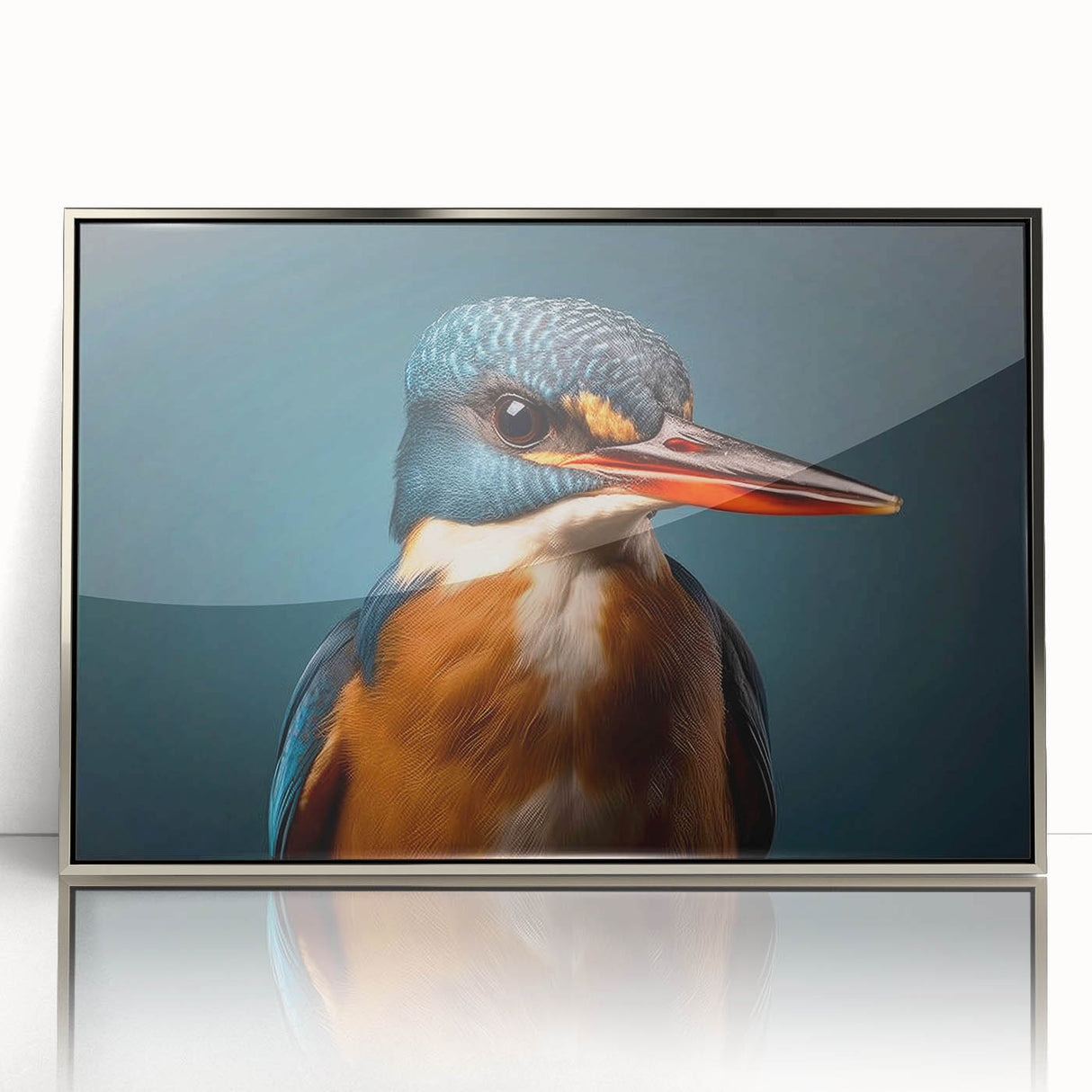 Framed tropical bird wall art collection featuring vibrant colors and intricate designs, presented in an elegant silver frame, ideal for enhancing home decor.