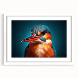 Tropical birds wall art collection framed with a white mat, showcasing vibrant colors and detailed bird designs, ideal for enhancing home decor.
