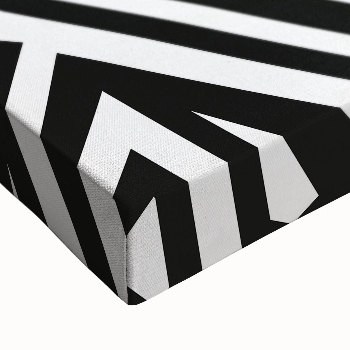 Close-up of a black and white abstract canvas wall art design, showcasing intricate patterns and textures ideal for modern home decor.