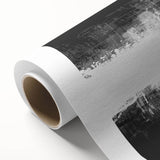Abstract black and white wall art design on rolled canvas, showcasing bold, dynamic patterns perfect for modern home decor and styling.