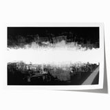 Abstract black and white wall art print showcasing dynamic swirling shapes and bold lines, perfect for modern home decor.