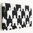 Abstract black and white canvas wall art with unique geometric patterns, showcasing a modern design suitable for contemporary decor.