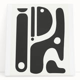 Abstract black and white wall art canvas design, showcasing bold geometric shapes and textures, perfect for modern home decor.