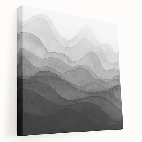 Abstract black and white canvas wall art featuring an elegant design, showcasing bold shapes and lines, perfect for modern home decor.