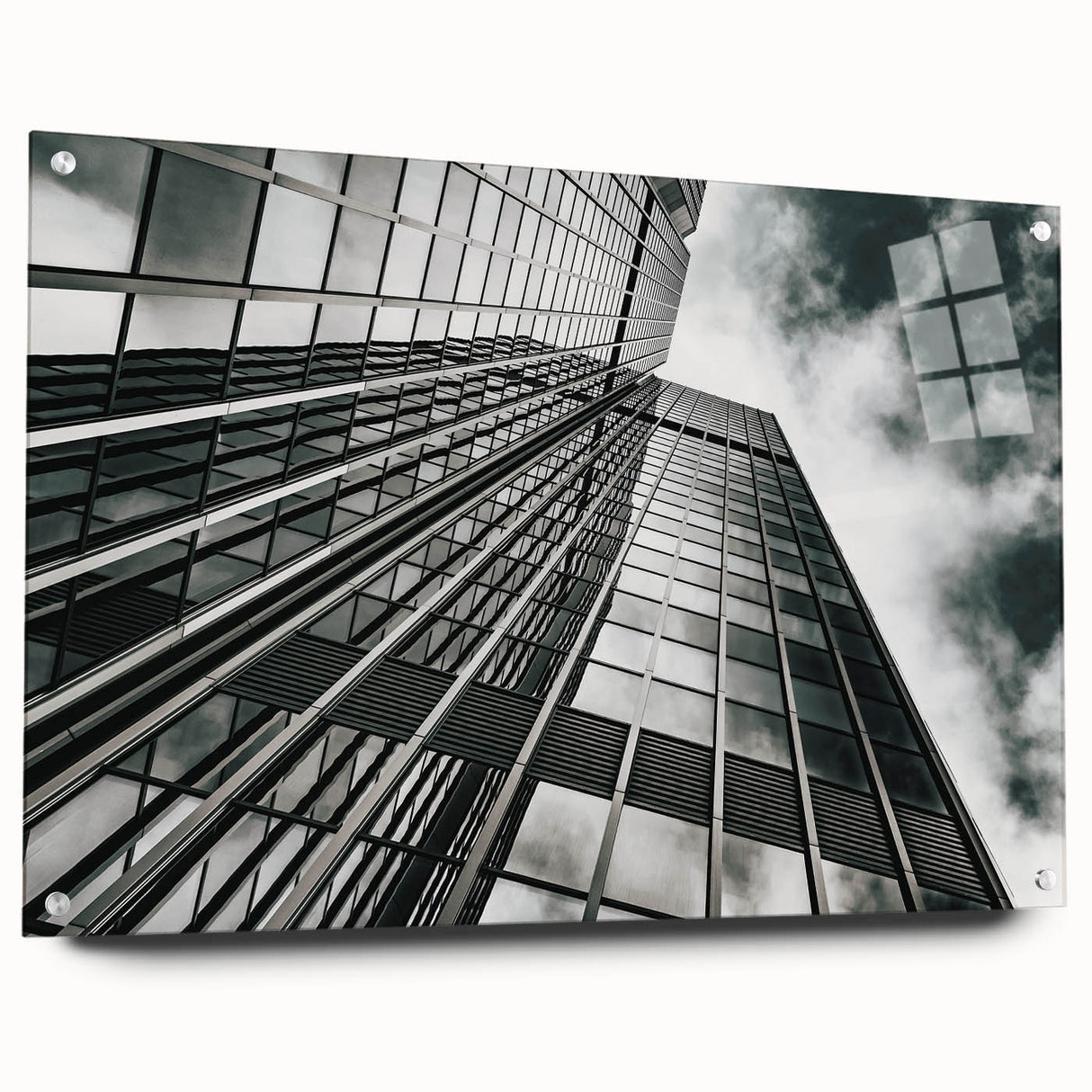 Large abstract wall art in black and white, acrylic print, suitable for bedroom or dining room decor.
