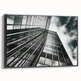 Framed canvas featuring a black and white abstract landscape, ideal for bedroom wall art.