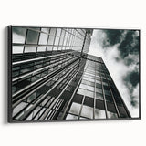 Framed canvas featuring a black and white abstract landscape, ideal for bedroom wall art.