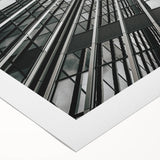 Art deco style abstract design in black and white on rolled canvas, suitable for dining room or bathroom wall art.