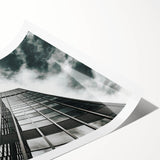 Extra large rolled canvas featuring black and white line art of abstract flowers, ideal for large living room wall art.