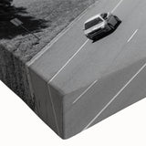 Black and white large art of the Atlanta skyline on stretched canvas, suitable for bedroom wall decor.