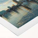 Art deco poster of Baltimore skyline in monochrome shades on rolled canvas, suitable for dining room wall art.