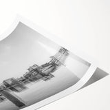Extra large rolled print featuring a minimalist Baltimore skyline in black line art on a white background.