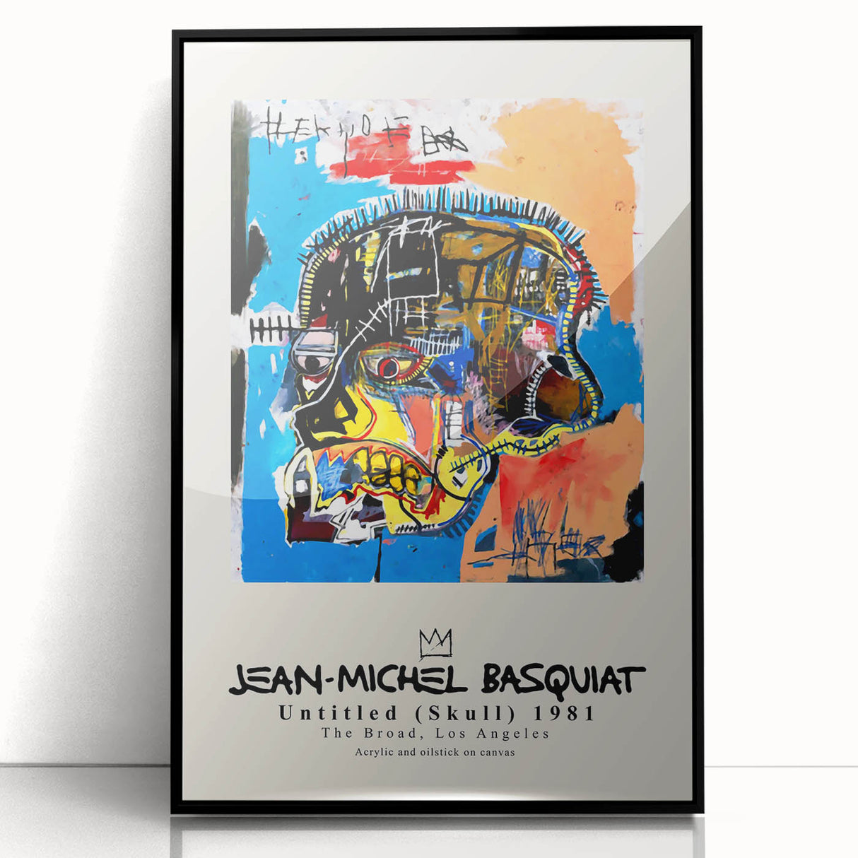Large abstract wall art featuring vibrant splashes of color on a black background, framed acrylic.
